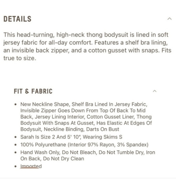 NWT SKIMS Faux Leather Crew Neck Bodysuit in Jasper Size XXS - Picture 6 of 7